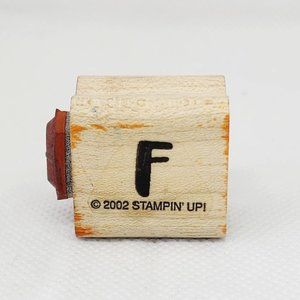 Vintage 2002 Stamping' Up Upper Case and Lower Case Letter F Wooden Rubber Stamp